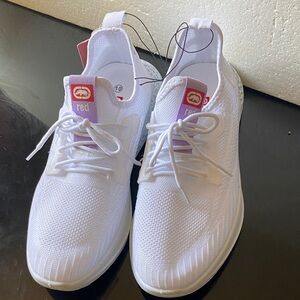 Red Brand White Sneakers with Red Logo